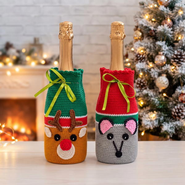 How To Crochet Champagne Bottle Cover 13