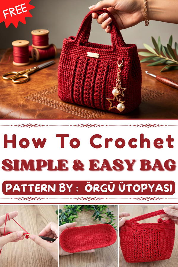 How To Crochet Easy Bag Tutorial Step by Step 1