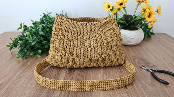 How To Crochet Easy Polyester Bag 10