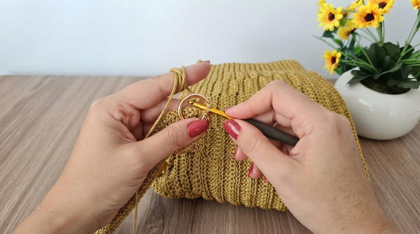 How To Crochet Easy Polyester Bag 9