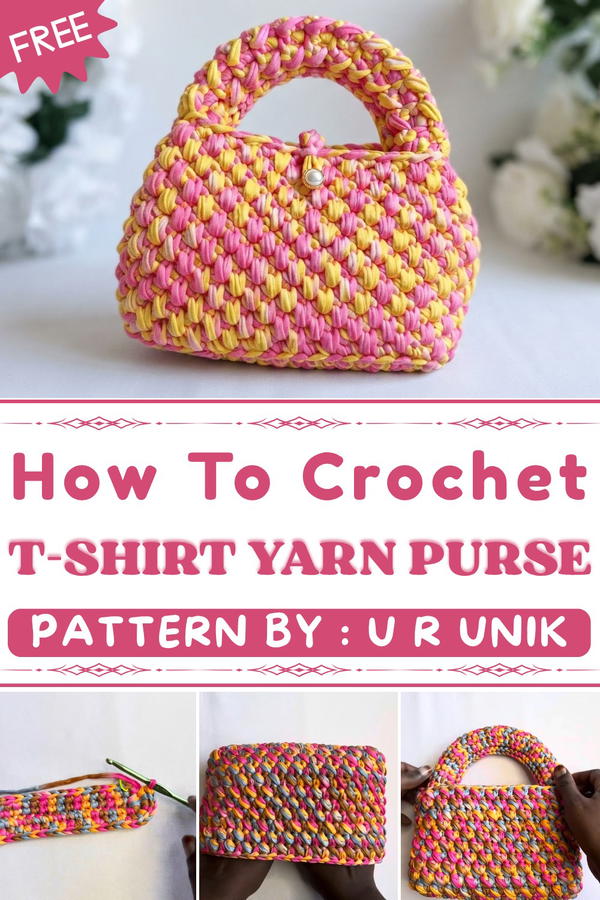 How To Crochet Stunning T-shirt Yarn Purse (1)