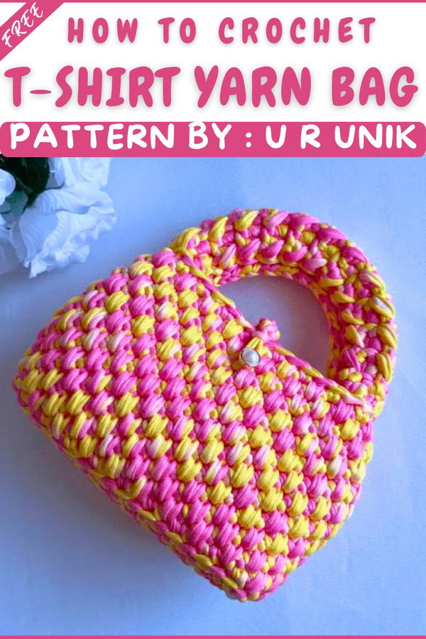 How To Crochet Stunning T-shirt Yarn Purse (10)