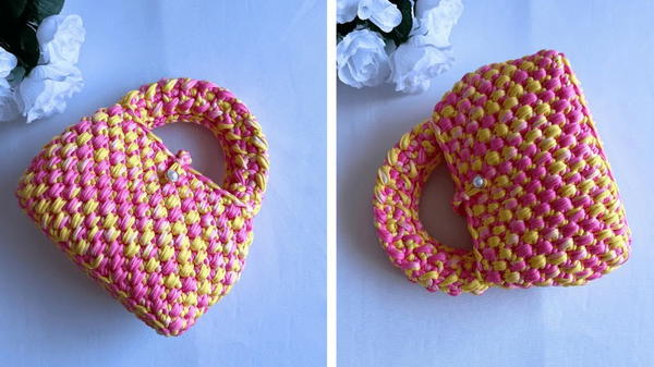 How To Crochet Stunning T-shirt Yarn Purse (2)