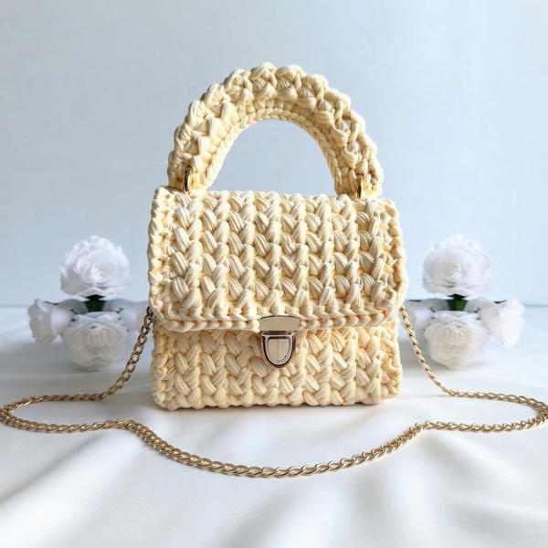 How To Crochet T-shirt Yarn Handbag (10)
