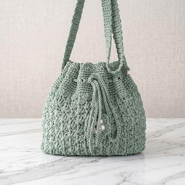 How To Crochet Very Easy Drawstring Bag 13