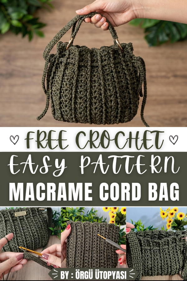 How To Crochet Very Easy Macrame Cord Bag 1