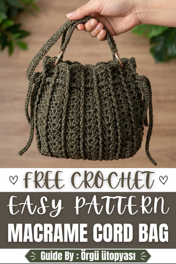How To Crochet Very Easy Macrame Cord Bag 10