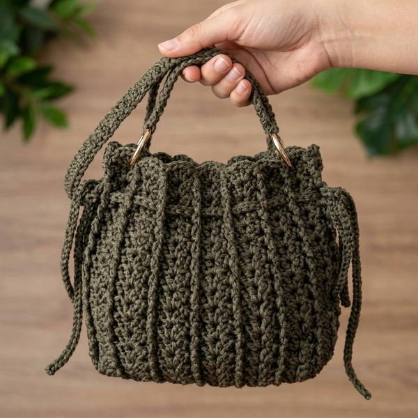 How To Crochet Very Easy Macrame Cord Bag 11
