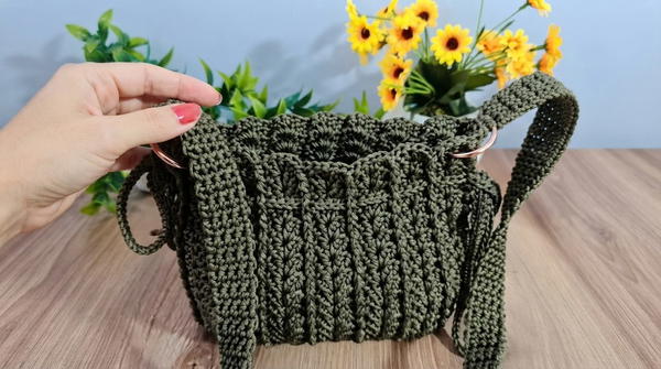 How To Crochet Very Easy Macrame Cord Bag 9