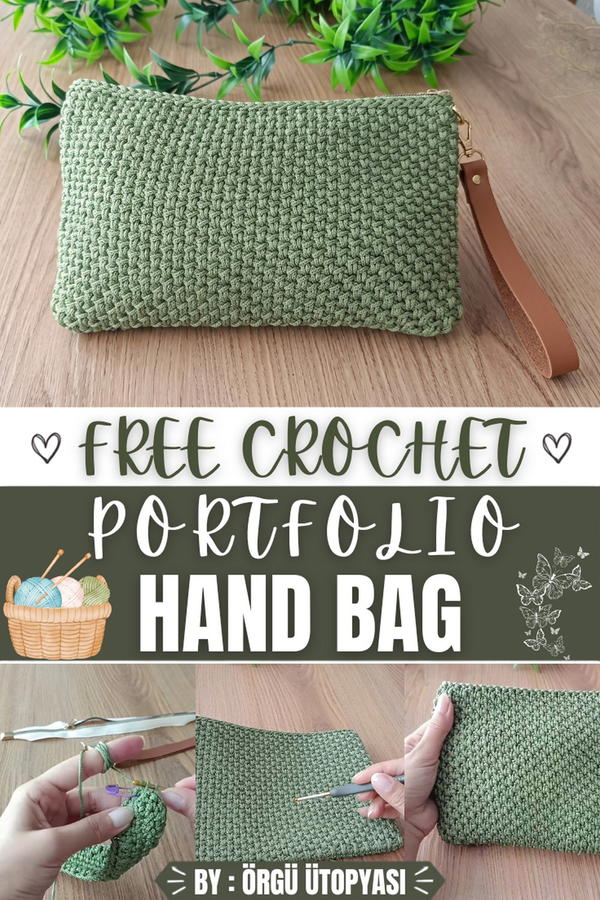 How To Crochet Very Easy Portfolio Hand Bag. (1)