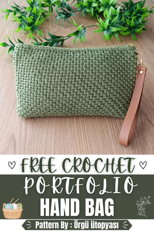 How To Crochet Very Easy Portfolio Hand Bag. (9)