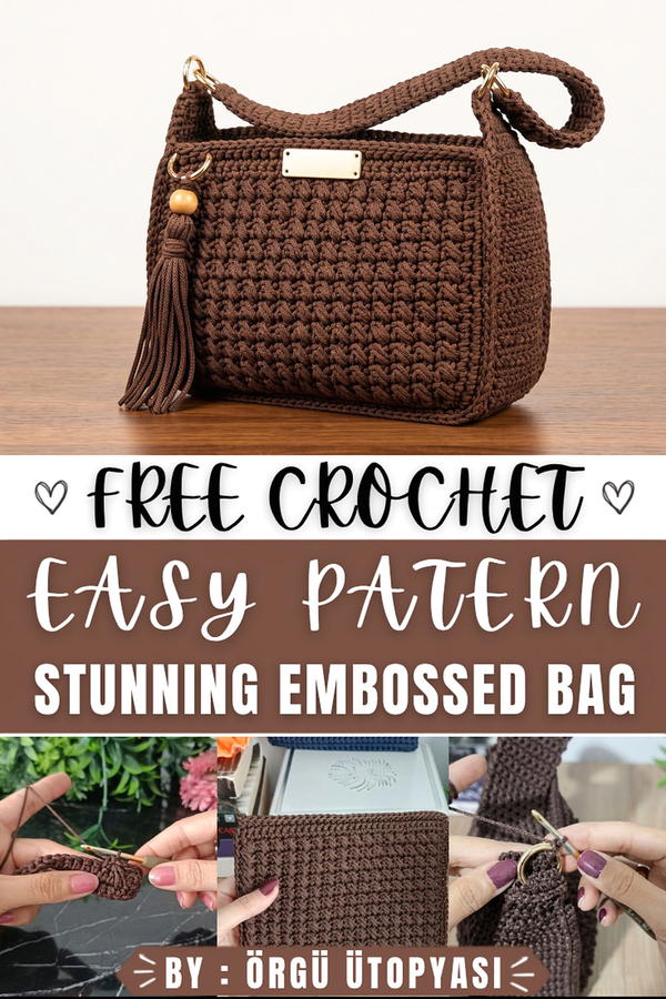 How To Crochet Very Easy Stunning Embossed Bag 1