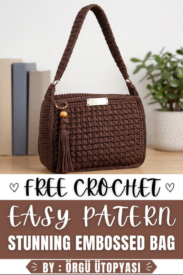 How To Crochet Very Easy Stunning Embossed Bag 10