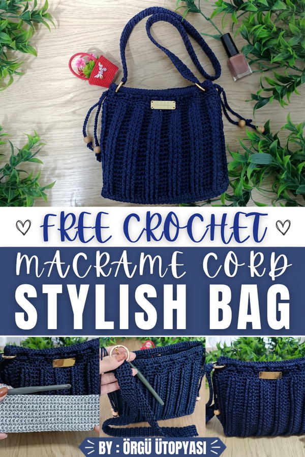 How To Crochet Very Easy Stylish Bag With Macrame Cord 1
