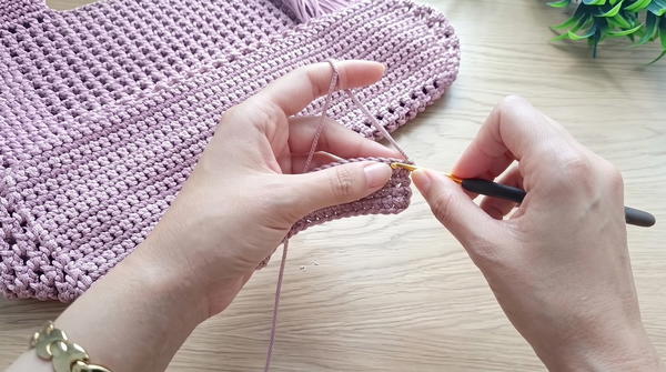 How To Crochet Very Easy Summer Mesh Bag 3