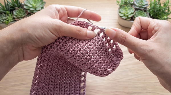 How To Crochet Very Easy Summer Mesh Bag 5