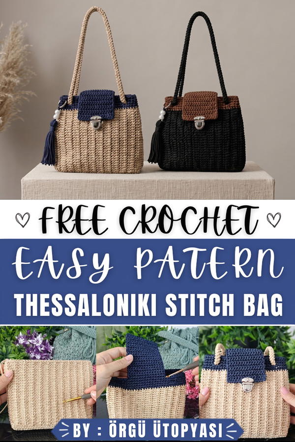 How To Crochet Very Easy Thessaloniki Stitch Looks On A Bag 1