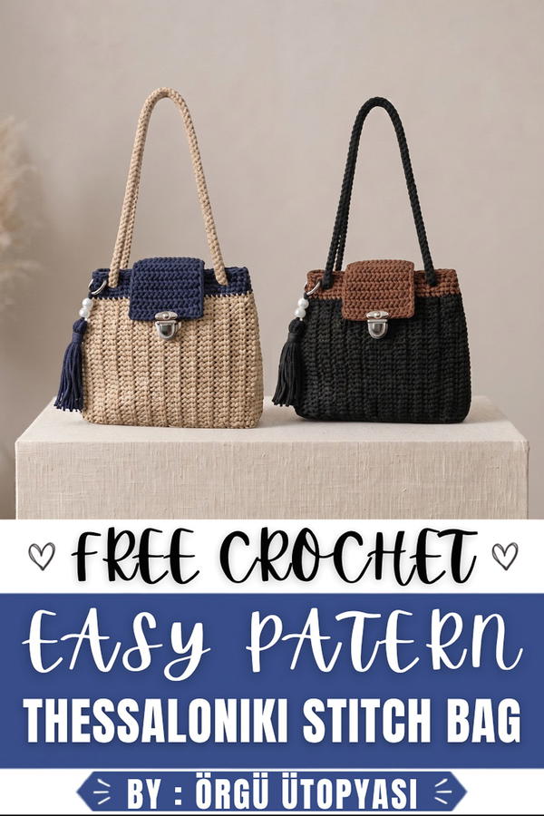 How To Crochet Very Easy Thessaloniki Stitch Looks On A Bag 10