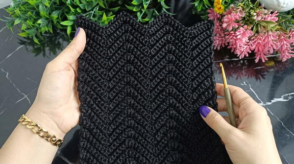 How To Crochet Very Easy Zigzag Pattern Shoulder Bag 4