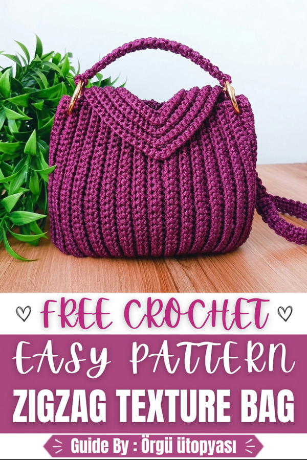 How To Crochet Very Easy Zigzag Texture Bag (11)