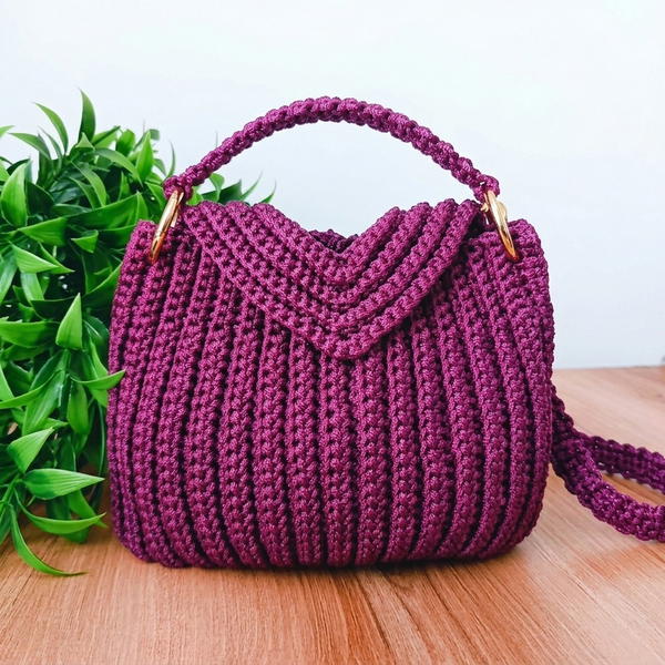 How To Crochet Very Easy Zigzag Texture Bag (12)