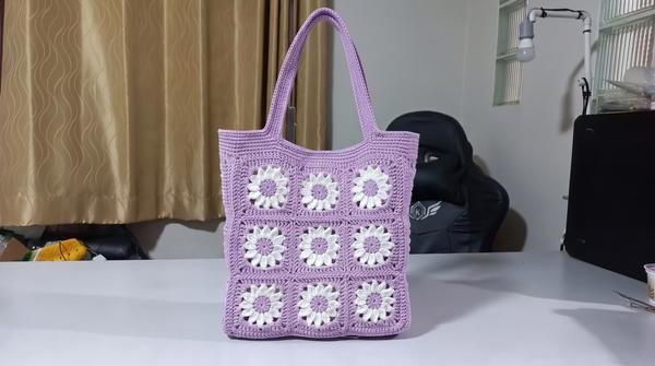 How to Crochet Flower Bag2