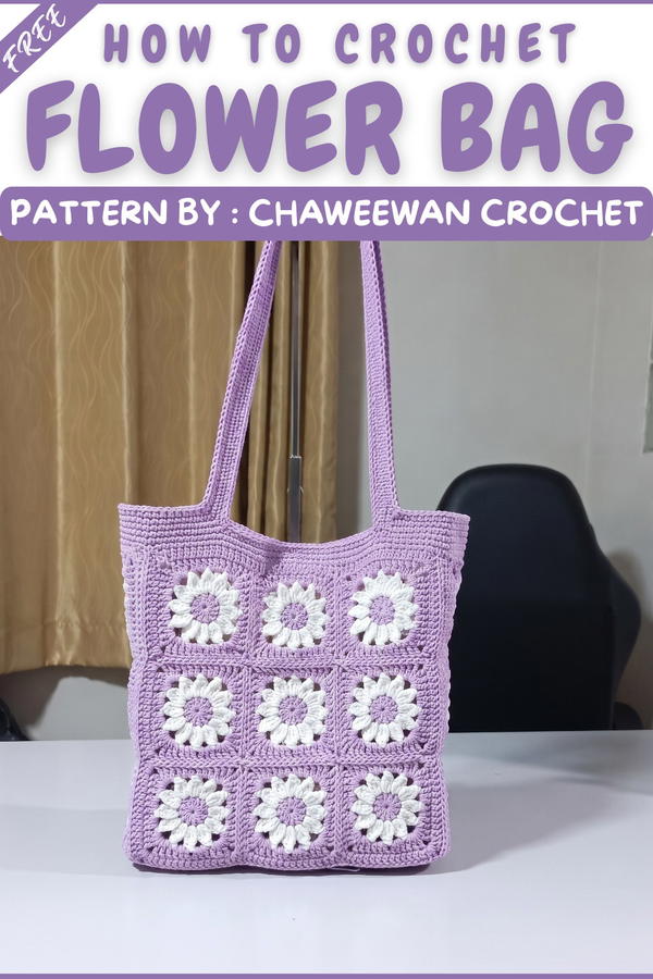 How to Crochet Flower Bag9