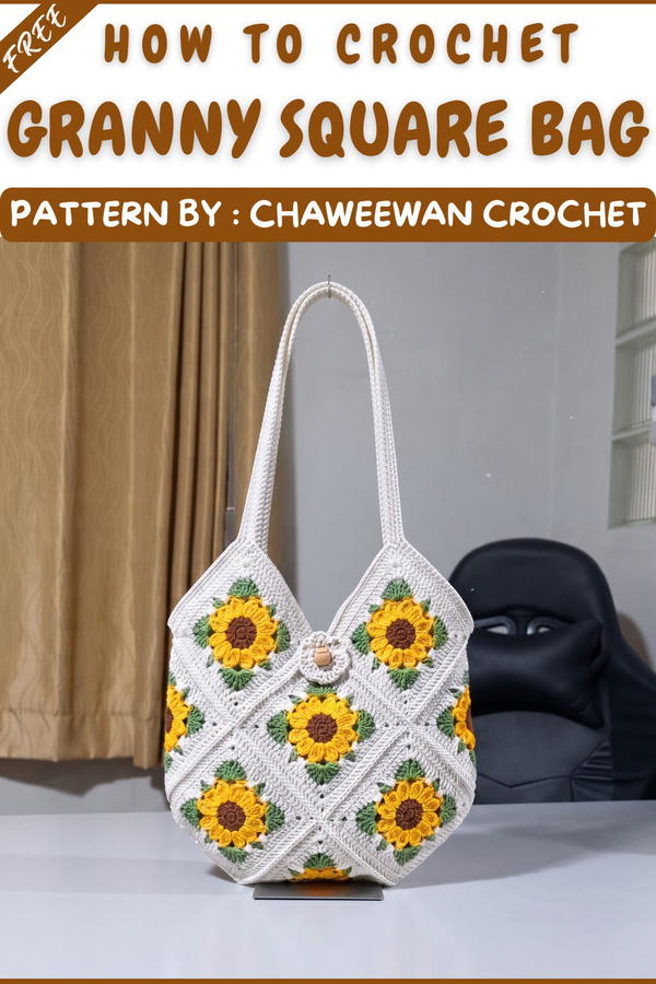 How to Crochet Flower Granny Square Bag 10
