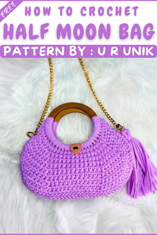How to Crochet a Half Moon Bag (10)