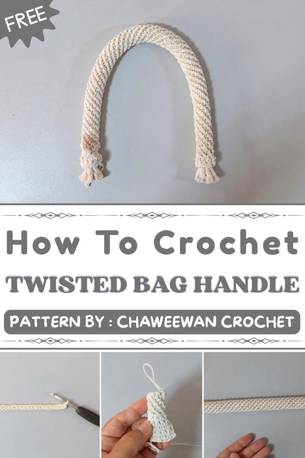 How to weave a twisted bag handle from bleached rope 1