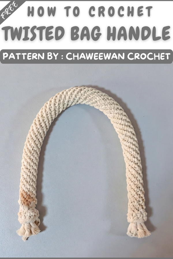 How to weave a twisted bag handle from bleached rope 8