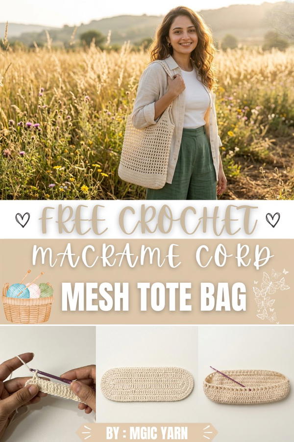 crochet mesh tote bag for beginners