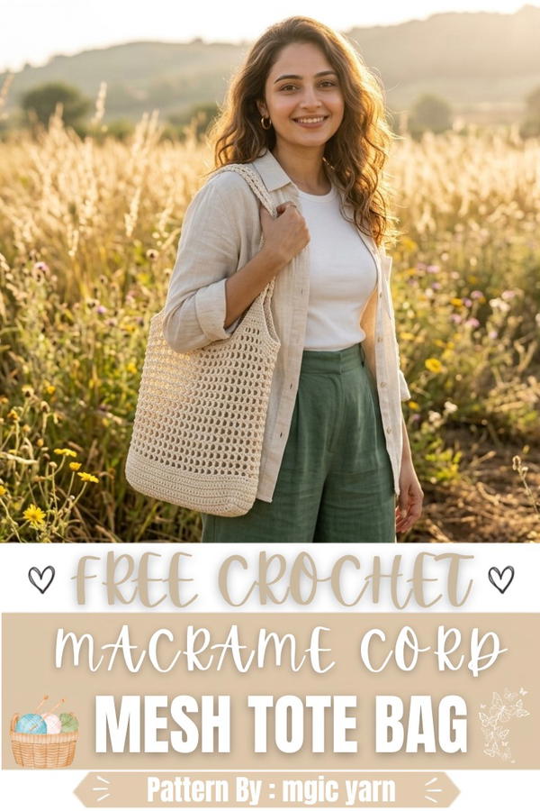crochet mesh tote bag for beginners