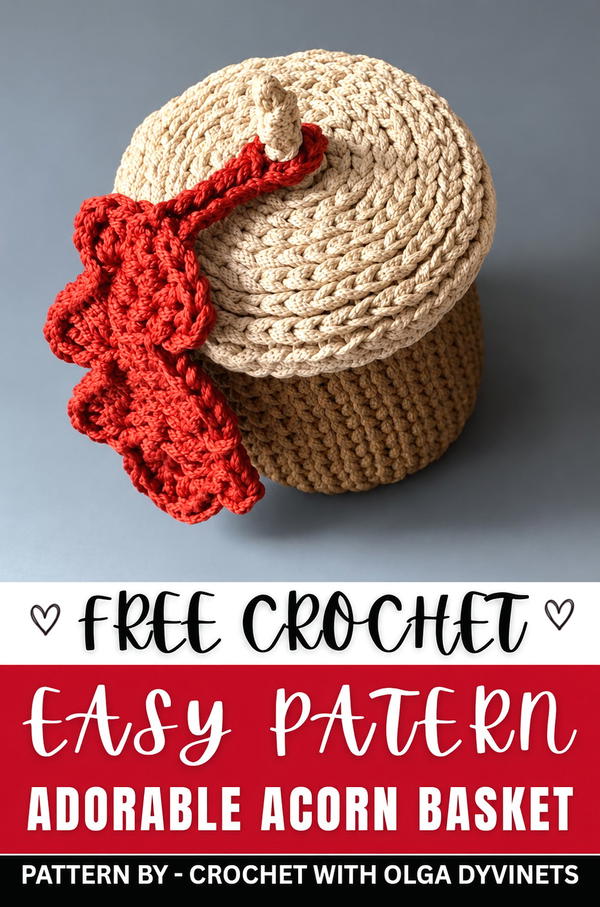 You can crochet this adorable acorn basket in an evening 11