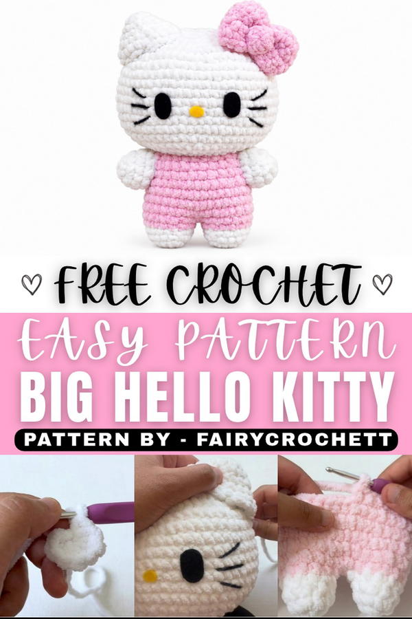 Crochet Big Hello Kitty Pattern