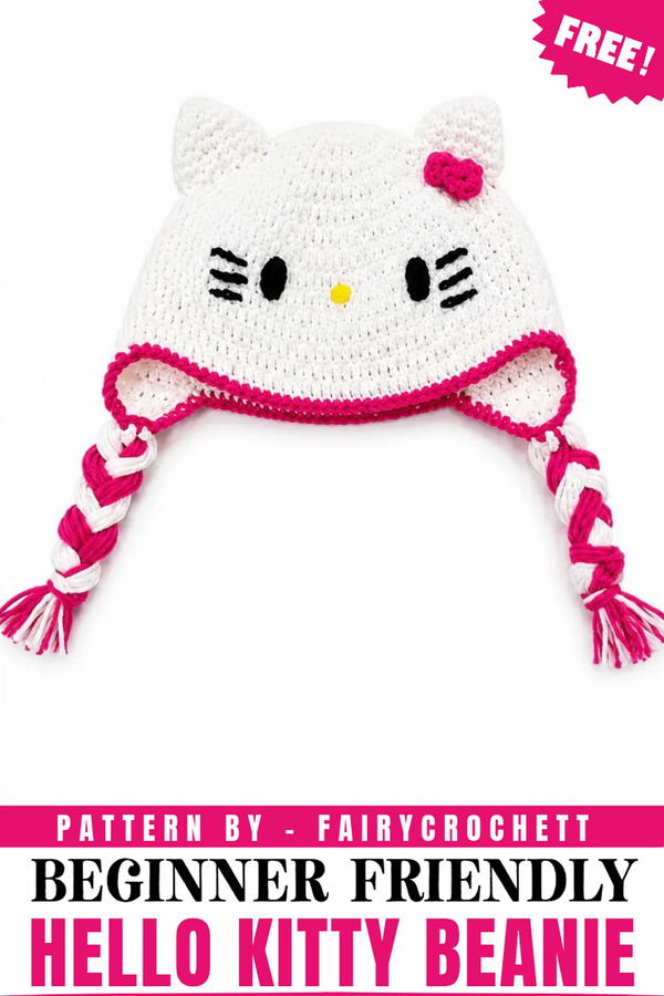 Crochet Hello Kitty Beanie Pattern