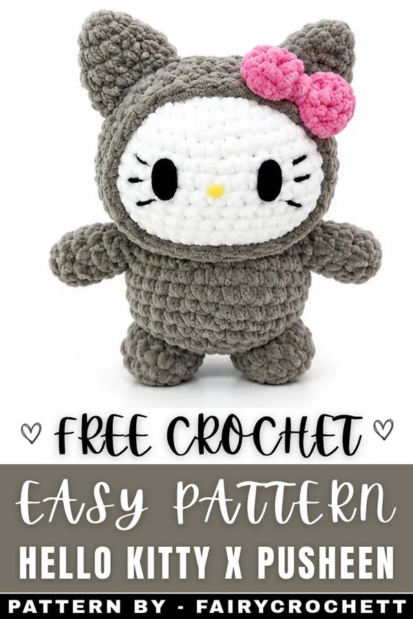 Crochet Hello Kitty X Pusheen Pattern 