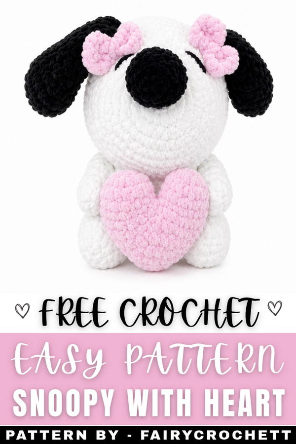 Crochet Snoopy With Heart Pattern