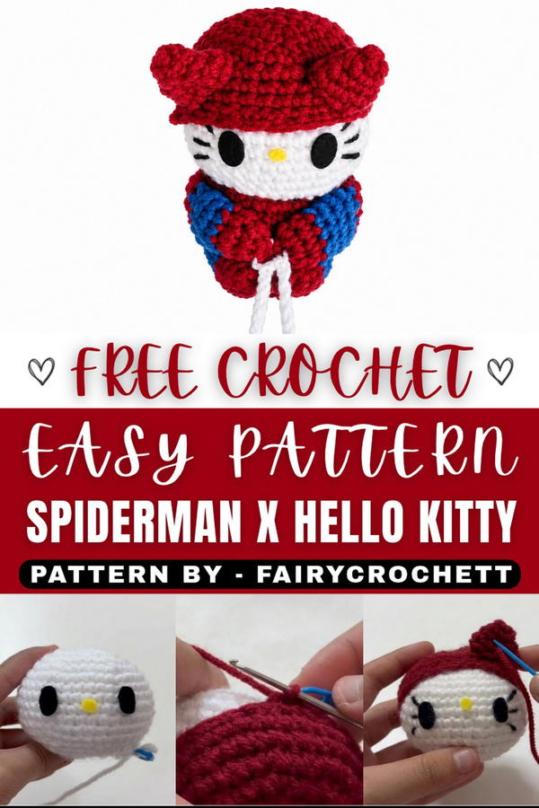 Crochet Spiderman X Hello Kitty Pattern