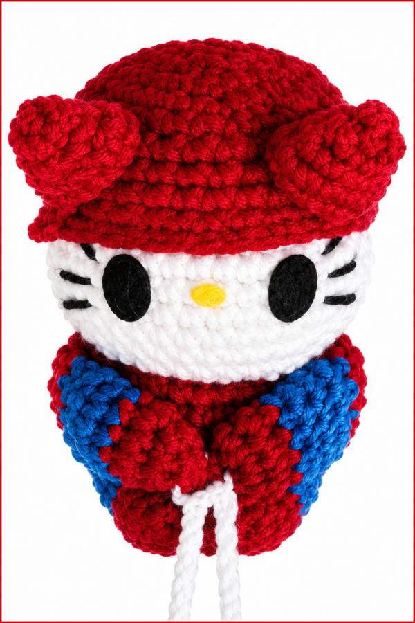 Crochet Spiderman X Hello Kitty Pattern 6