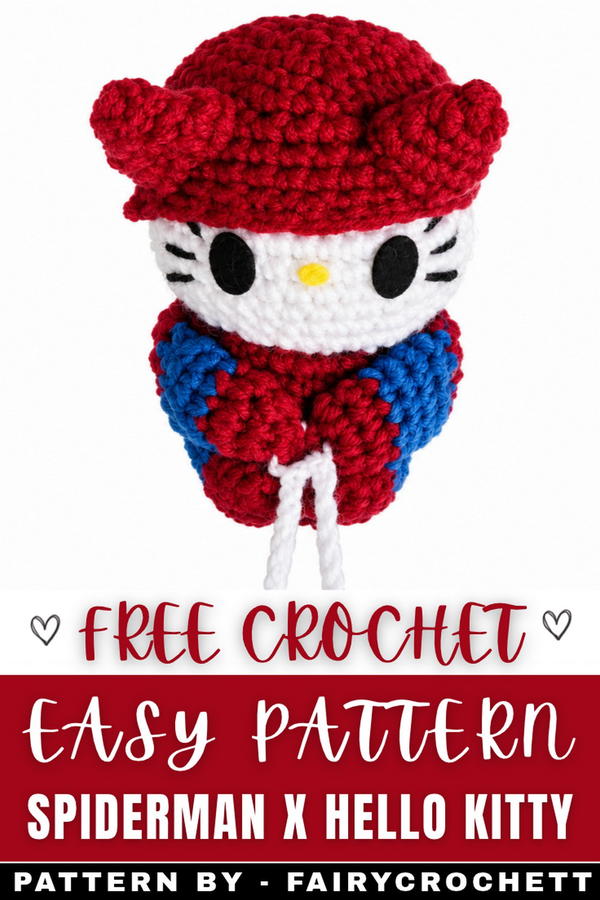 Crochet Spiderman X Hello Kitty Pattern