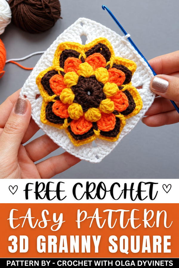 How To Crochet 3d Granny Square (10)