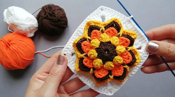 How To Crochet 3d Granny Square (4)