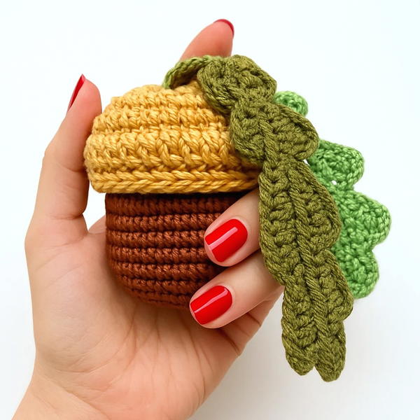 How To Crochet Acorn With Oak Leaves 12