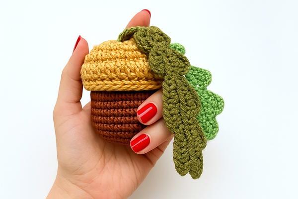 How To Crochet Acorn With Oak Leaves 2