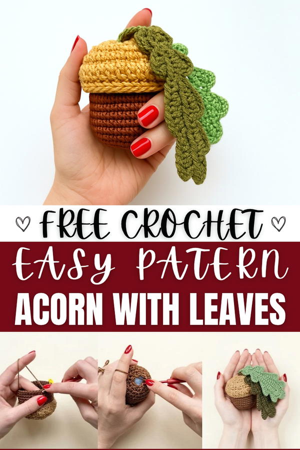 How To Crochet Acorn with Oak Leaves (1)