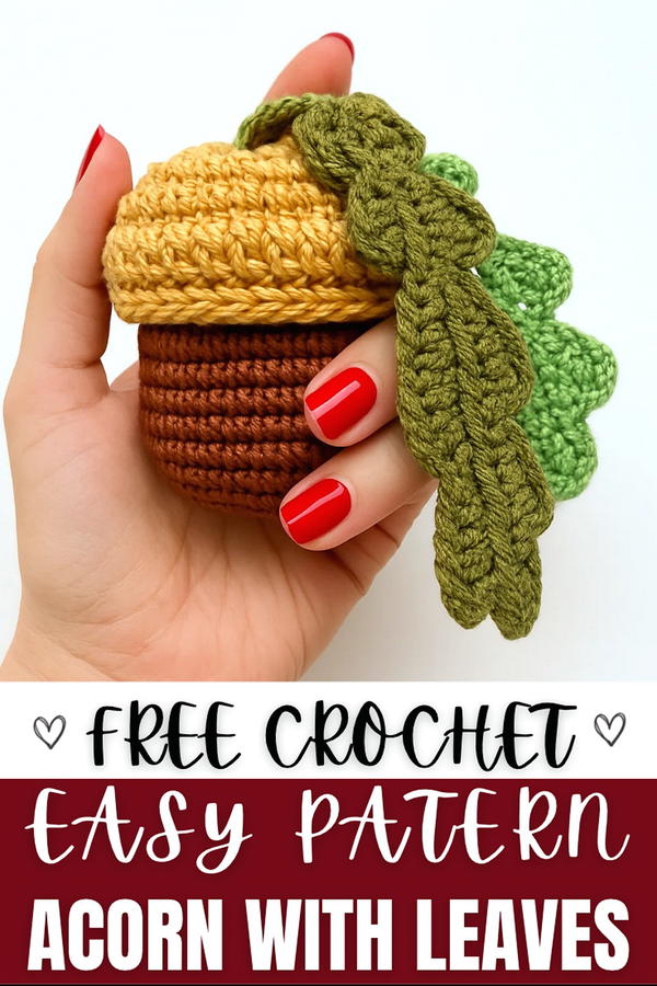 How To Crochet Acorn with Oak Leaves (2)
