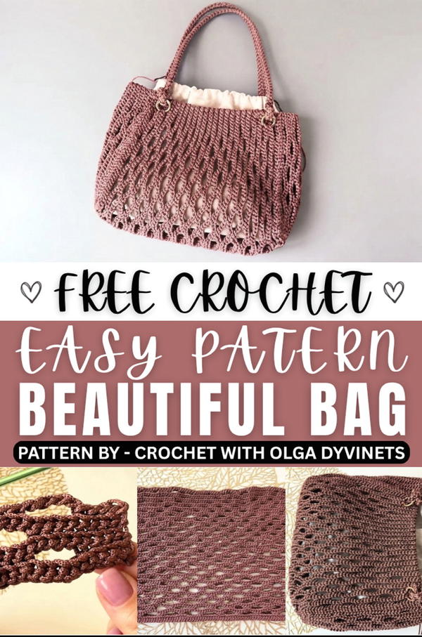 How To Crochet Beautiful Bag Made Of Polyester Cord 1