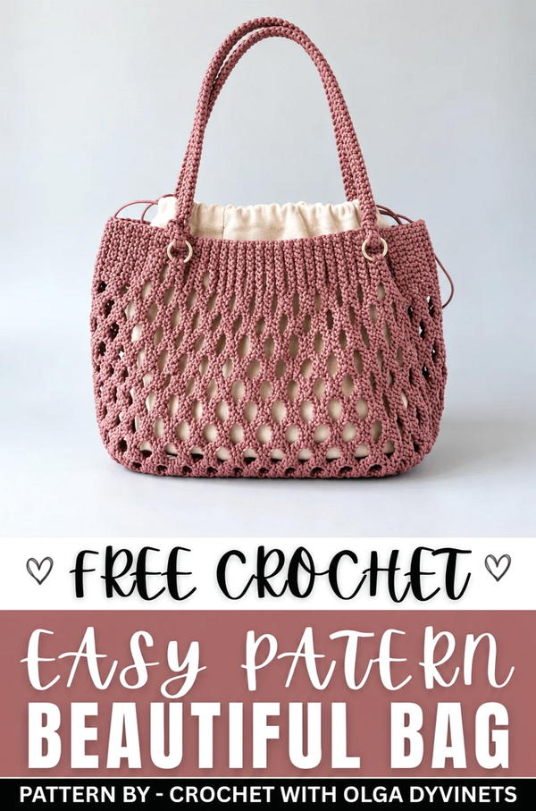 How To Crochet Beautiful Bag Made Of Polyester Cord 10