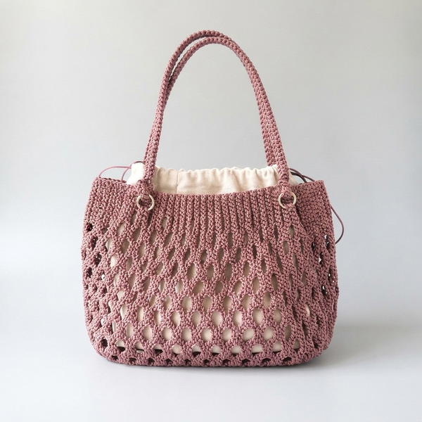 How To Crochet Beautiful Bag Made Of Polyester Cord 11